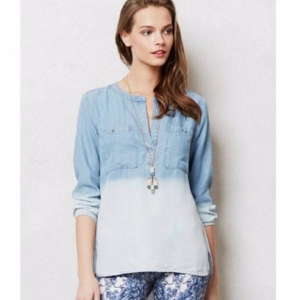 NWOT Anthro Cloth & Stone Ombré Chambray Shirt